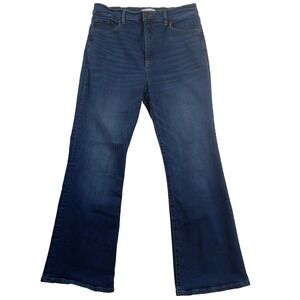 Loft Womens The Relaxed Flare Jeans High Waist Dark Wash – Size 31/12